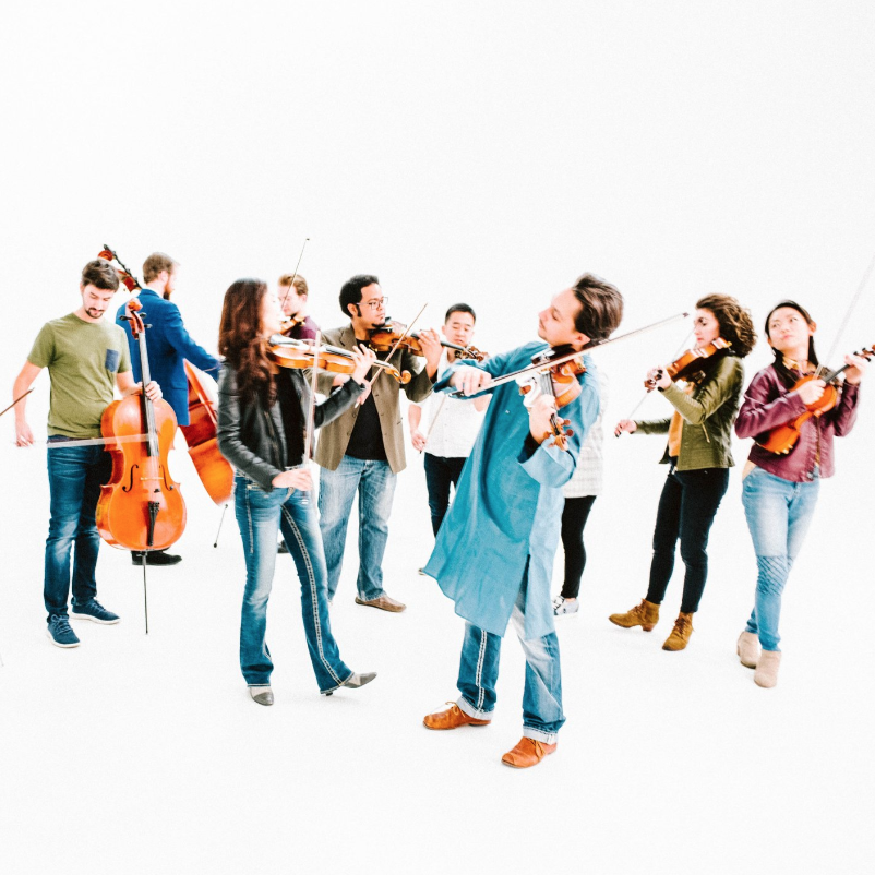 Delirium Musicum plays their instruments together. 